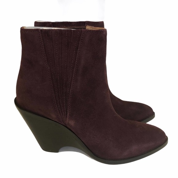 Seychelles Park Suede Wedge Bootie In Purple Size 8 New - Picture 5 of 14